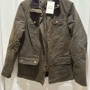 Barbour Ashley Wax Jacket in Olive